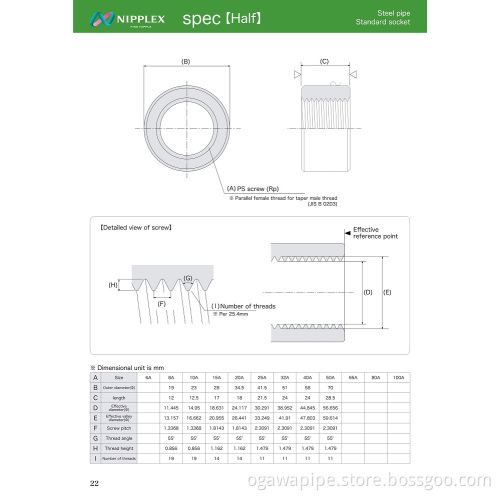 PS Steel Half Socket
